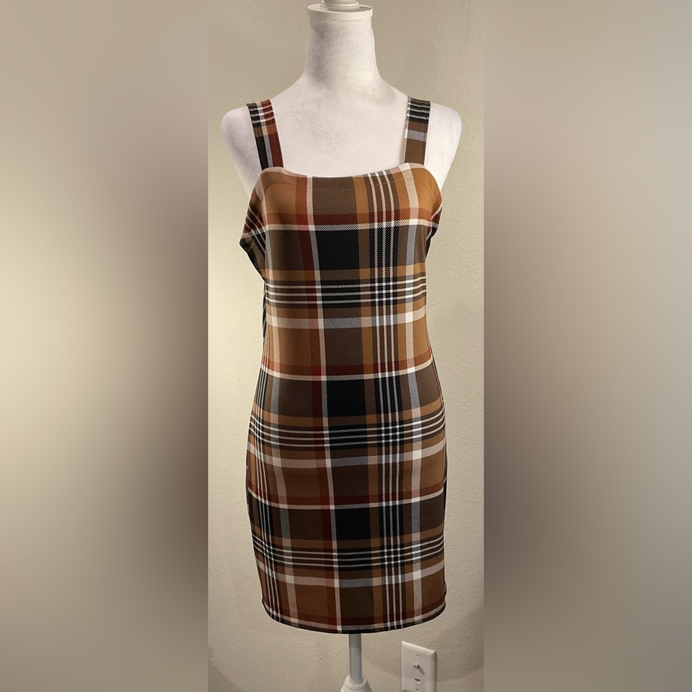 Jolie & Joy Plaid Sleeveless Dress Size Small